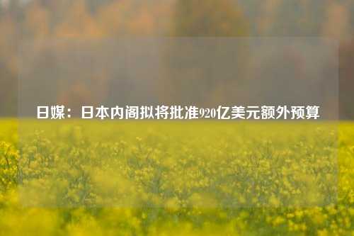 日媒：日本内阁拟将批准920亿美元额外预算-第1张图片-足球世界