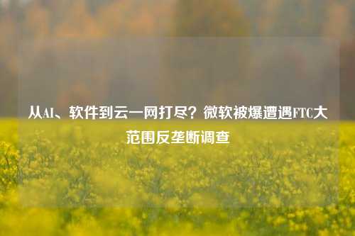 从AI、软件到云一网打尽？微软被爆遭遇FTC大范围反垄断调查-第1张图片-足球世界