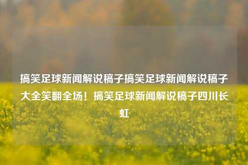 搞笑足球新闻解说稿子搞笑足球新闻解说稿子大全笑翻全场！搞笑足球新闻解说稿子四川长虹-第1张图片-足球世界