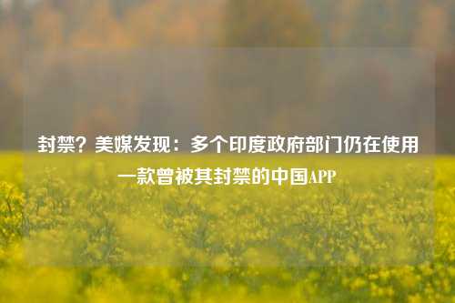 封禁？美媒发现：多个印度政府部门仍在使用一款曾被其封禁的中国APP-第1张图片-足球世界