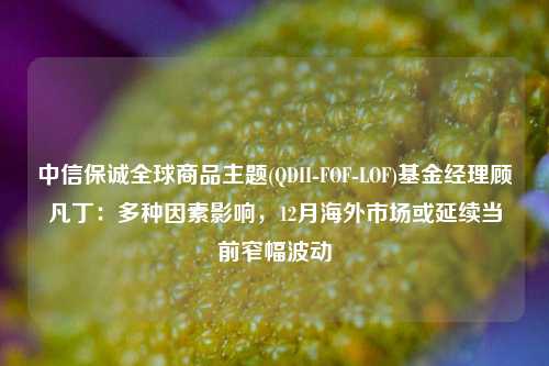 中信保诚全球商品主题(QDII-FOF-LOF)基金经理顾凡丁：多种因素影响，12月海外市场或延续当前窄幅波动-第1张图片-足球世界