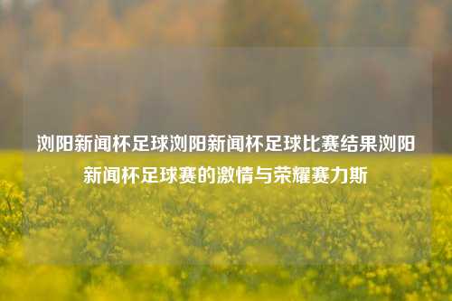 浏阳新闻杯足球浏阳新闻杯足球比赛结果浏阳新闻杯足球赛的激情与荣耀赛力斯-第1张图片-足球世界