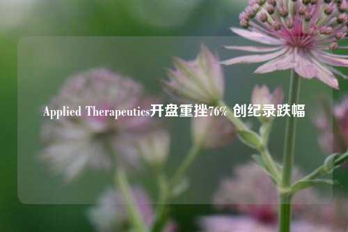 Applied Therapeutics开盘重挫76% 创纪录跌幅-第1张图片-足球世界